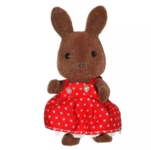 SYLVANIAN FAMILIES WILDWOOD Brown Rabbit Calico Critters figure red dress Hollie